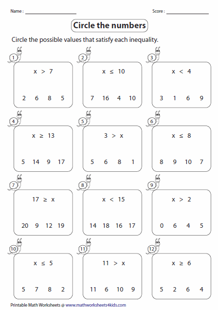 Solve Inequalities By Multiplication Or Division Worksheet Grade 9