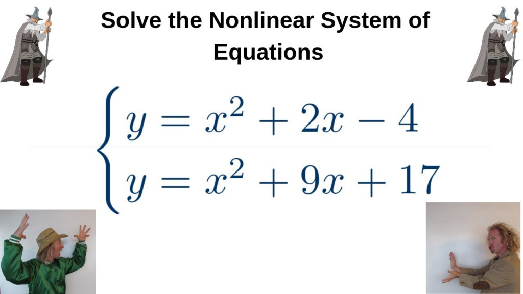 Solving A Nonlinear System Of Equations Y X 2 2x 4 And Y X 2 