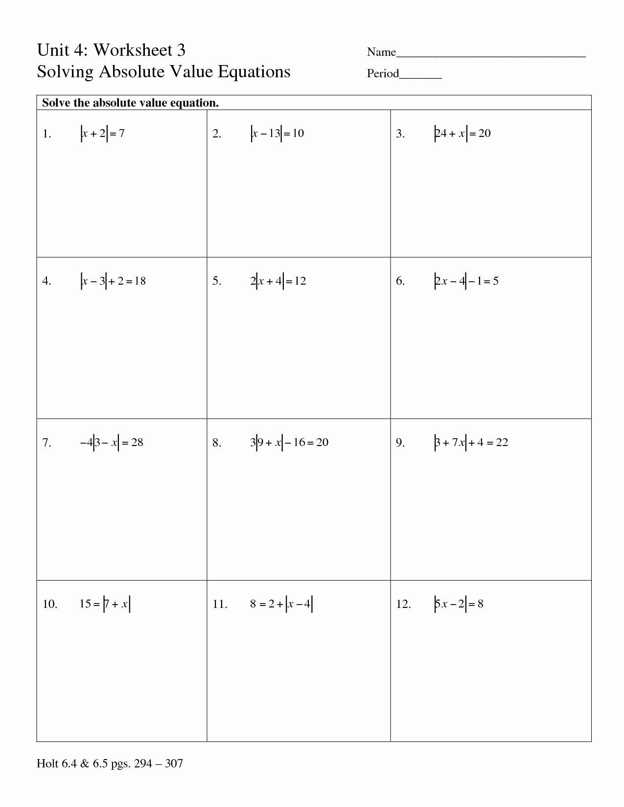 Solving Absolute Value Equations Worksheet Answer Key Thekidsworksheet