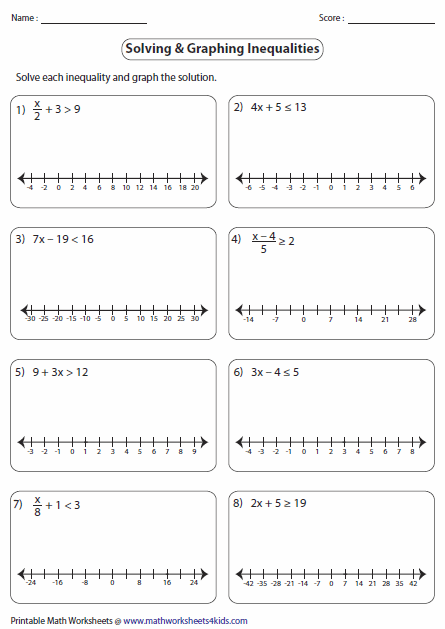 Solving And Graphing Two Step Inequalities Worksheet Pdf Example 