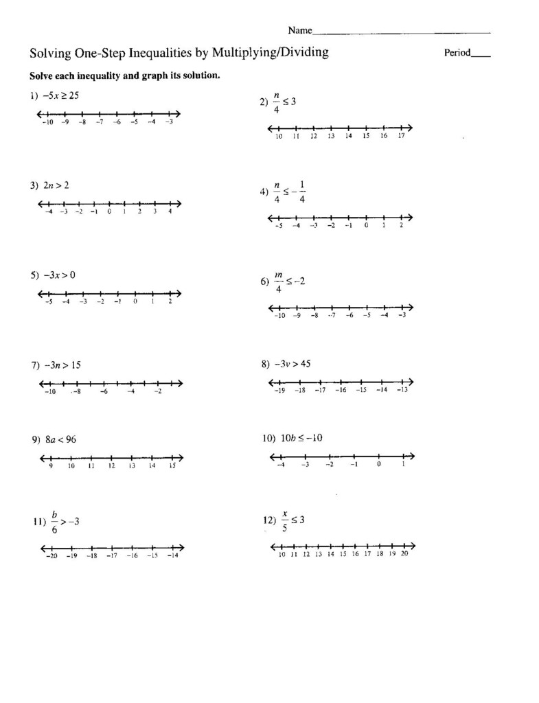 Solving Inequalities With Variables On Both Sides Worksheet Answers 