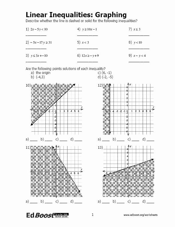 Solving Linear Inequalities Worksheet Inspirational Linear Inequalities