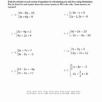 Solving Systems Of Equations By Elimination Worksheet Answers With Work