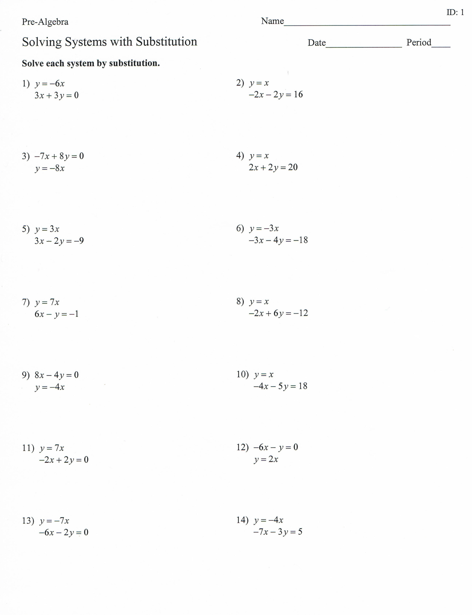 Solving Systems Of Equations By Elimination Worksheet Pdf Db excel