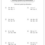 Solving Systems Of Equations By Elimination Worksheets Math Monks