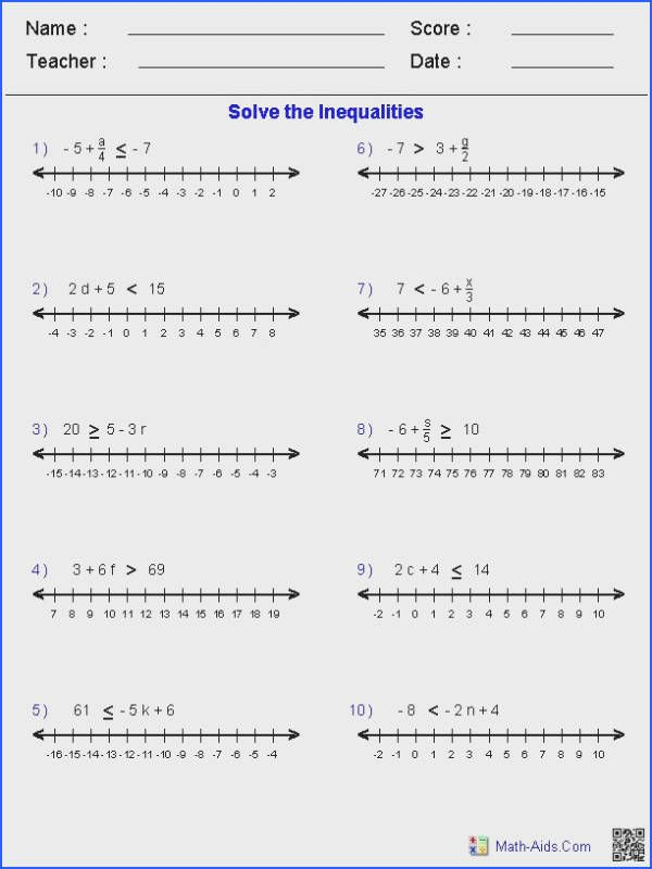 Solving Two Step Inequalities Worksheet Answers Briefencounters