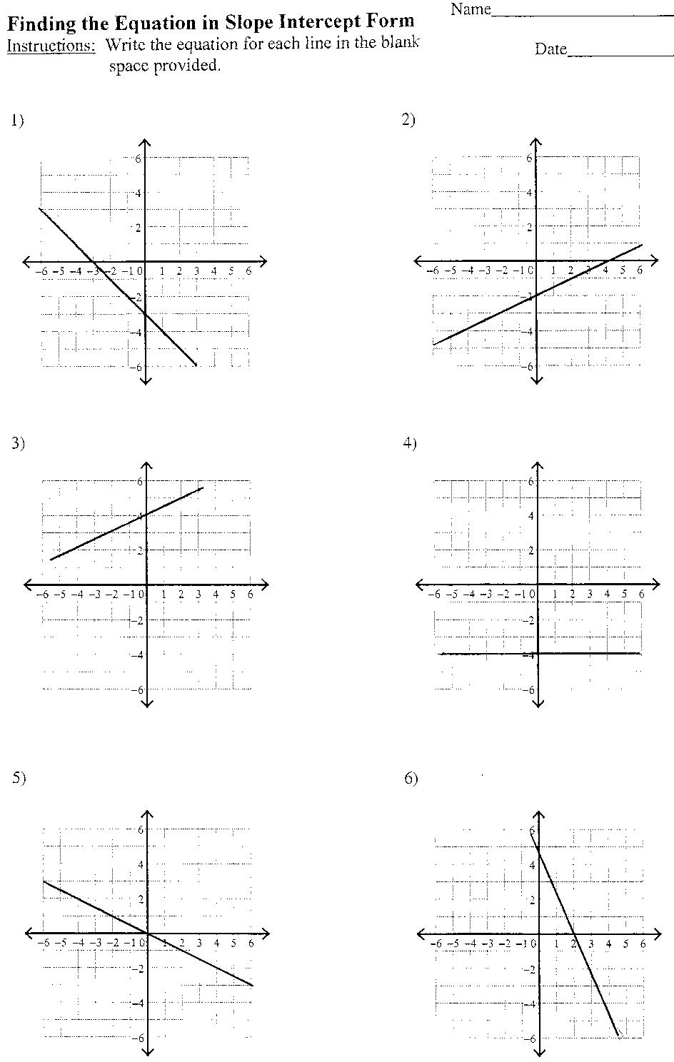 Standard Form To Slope Intercept Form Worksheet Kuta Algebra 1 