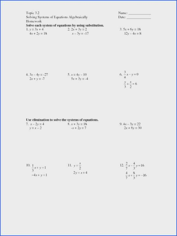 Systems Of Equations Review Worksheet Lesson 8 Homework Practice Solve