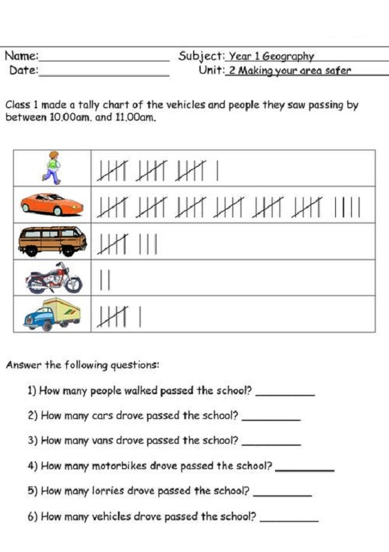 Tally Chart Worksheets