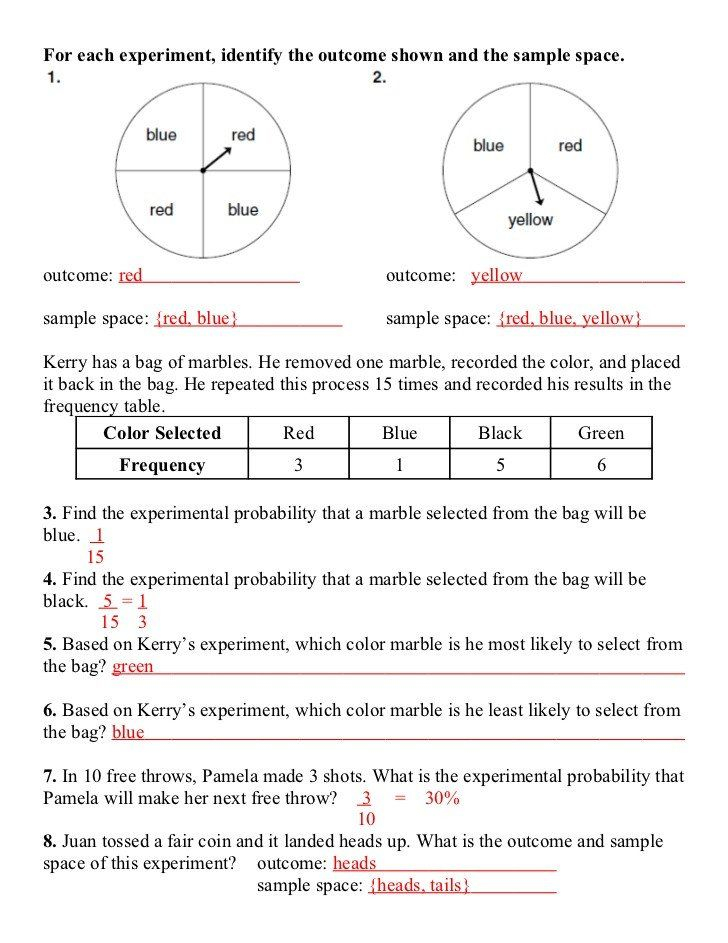 Theoretical Probability Worksheets With Answers 14 Best Of Probability 