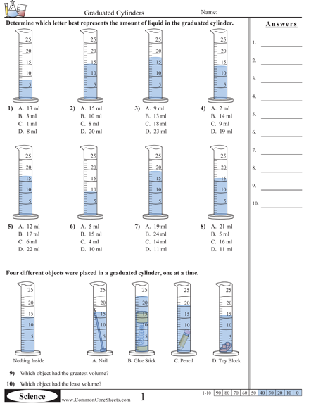 Volume Worksheets Volume Worksheets Science Skills Measurement