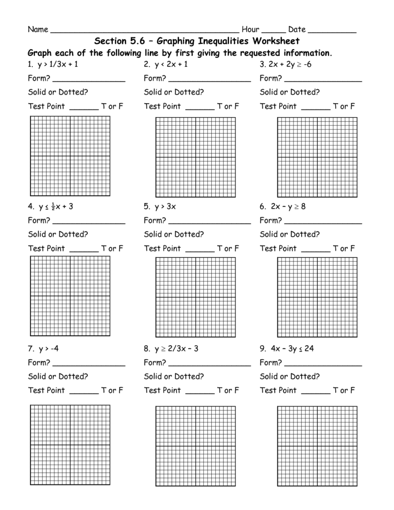 13 Systems Of Inequalities Graphing Worksheet Worksheeto