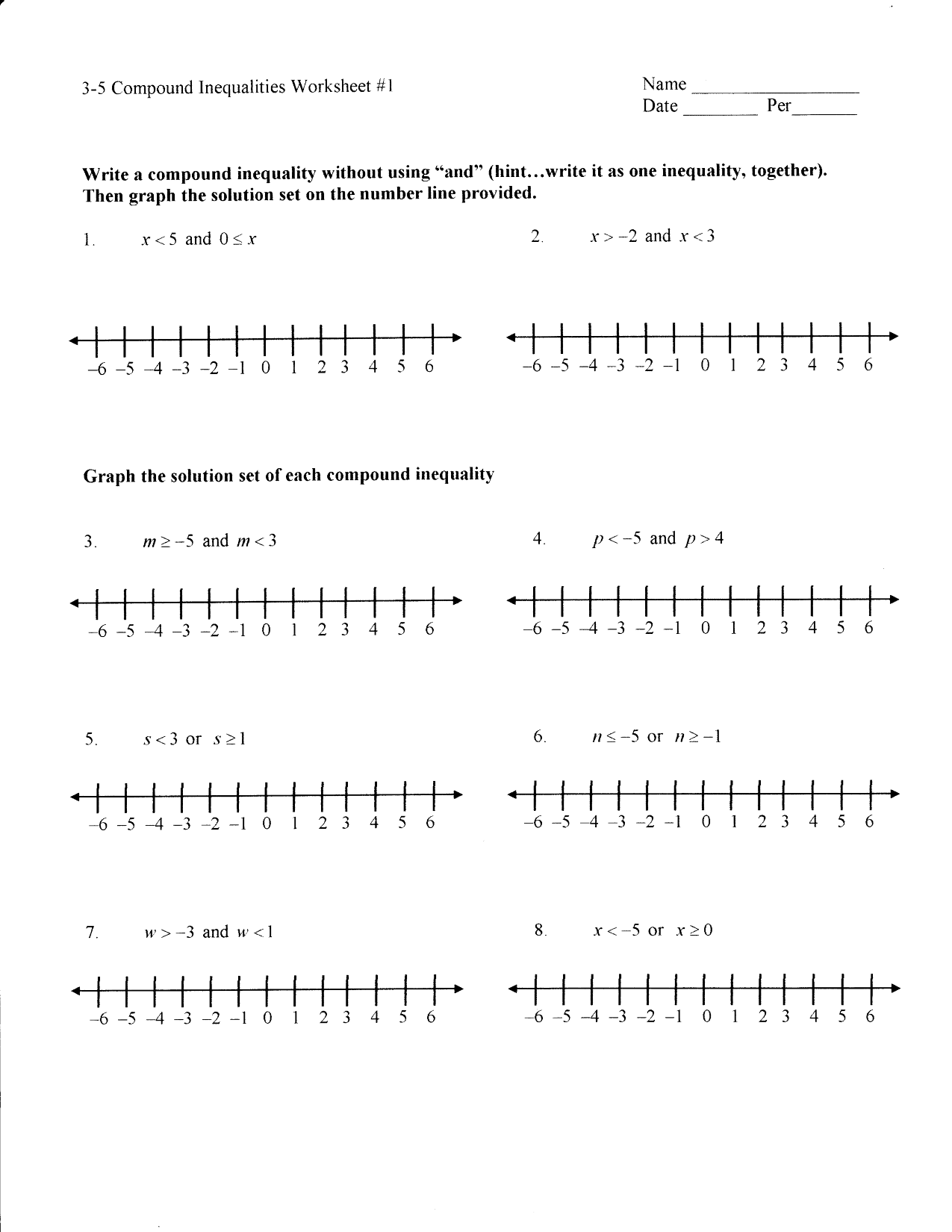 17 Solving And Graphing Inequalities Worksheets Worksheeto