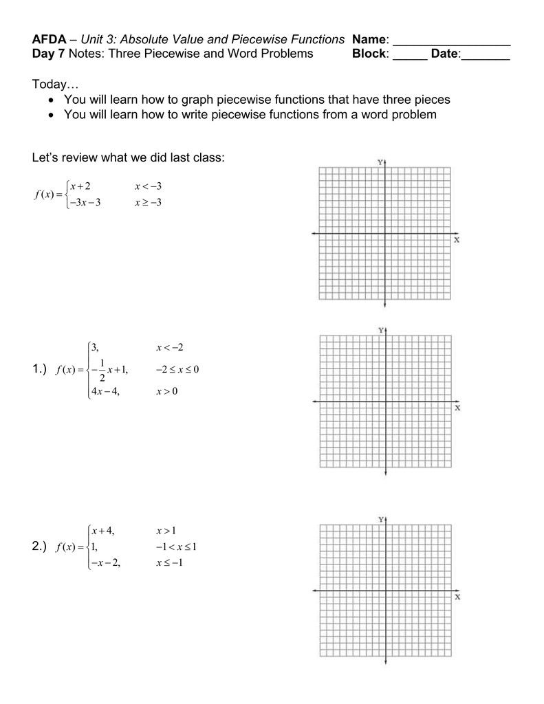 20 Graphing Piecewise Functions Worksheet With Answers Pdf