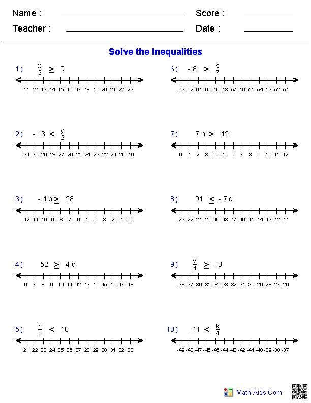 6th Grade Equations And Inequalities Worksheet Kidsworksheetfun