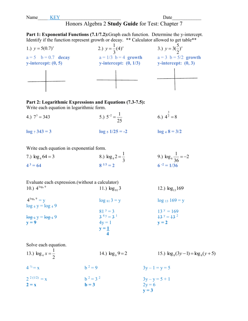 7 1 Graphing Exponential Functions Worksheet Answers Thekidsworksheet