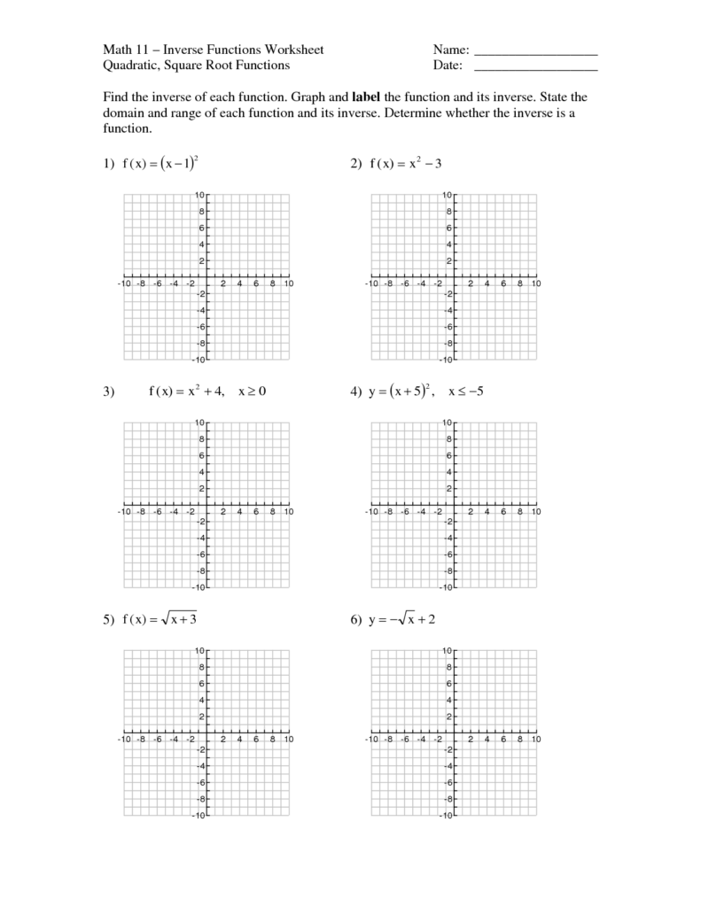 9 Inverse Functions Algebra 2 Worksheets Worksheeto