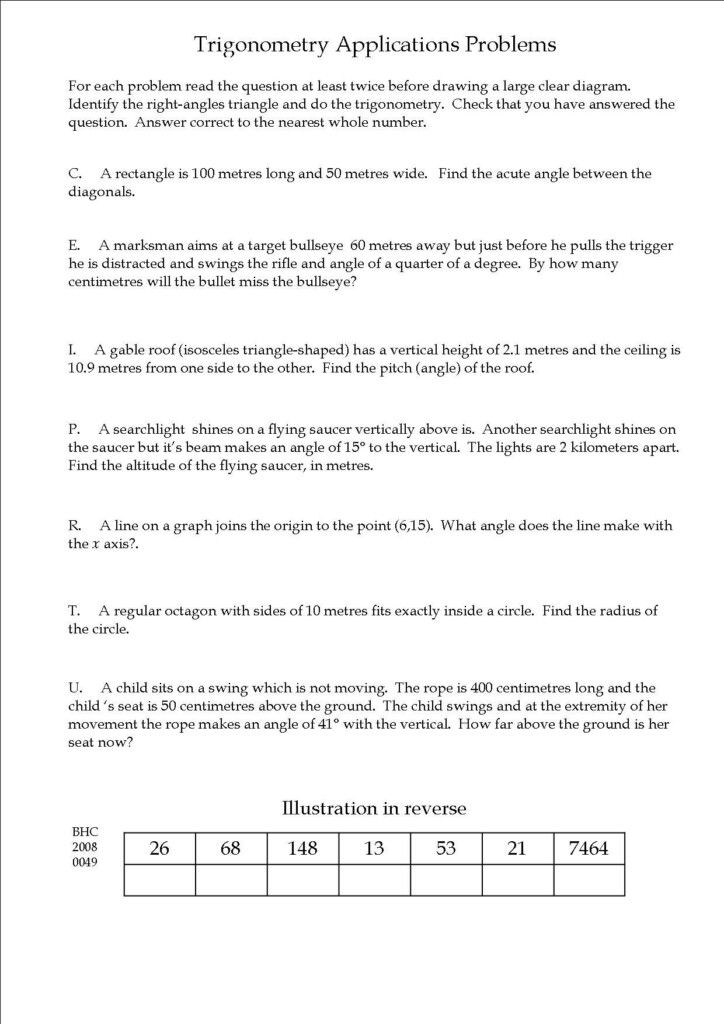 A Collection Of Nice Trigonometry Word Problems For Beginners 