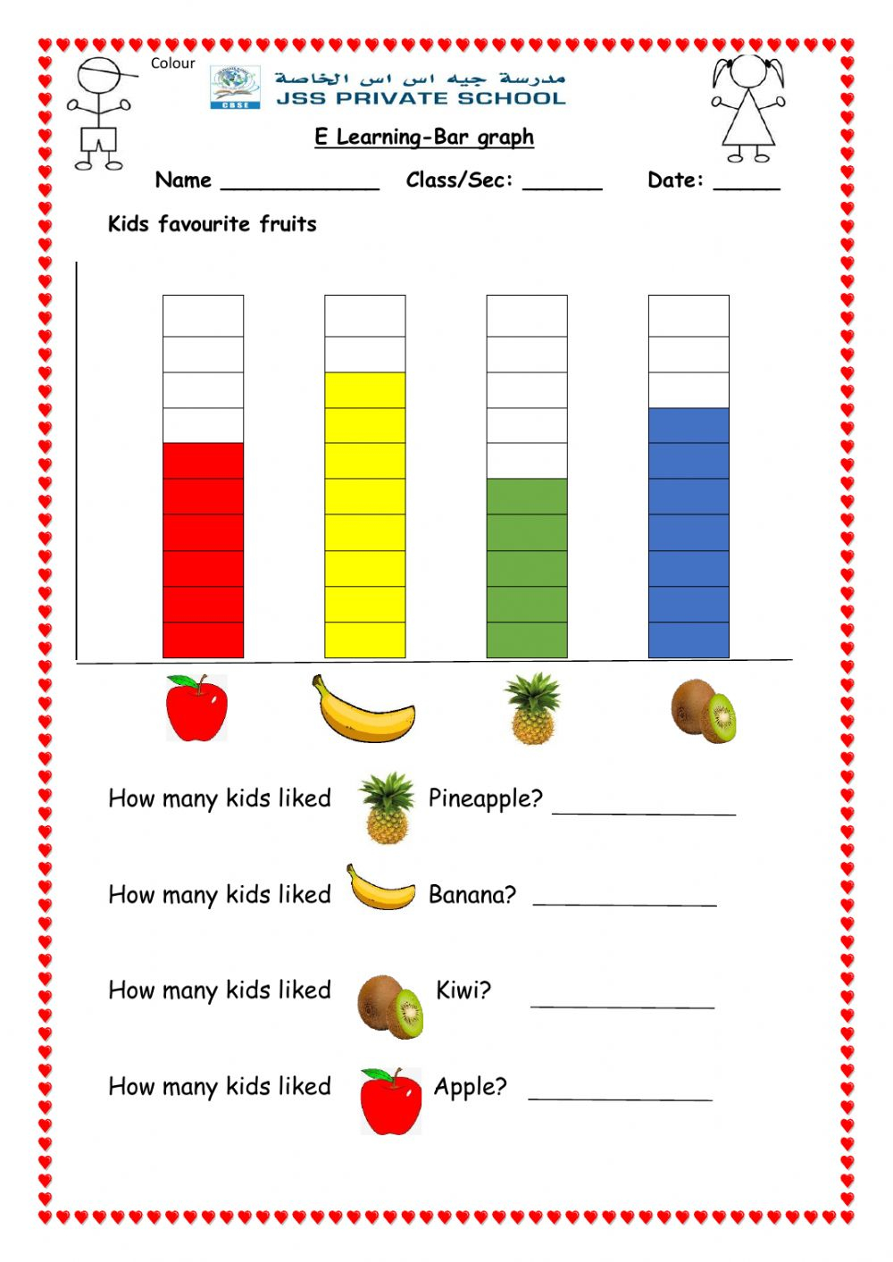 Bar Graphs Worksheets For Preschool And Kindergarten K5 Learning Bar 