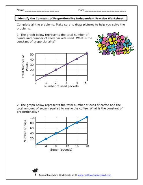 Constant Of Proportionality Worksheet Answers