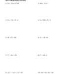 Factoring Worksheet Kuta Solving Quadratic Equations Factoring Free