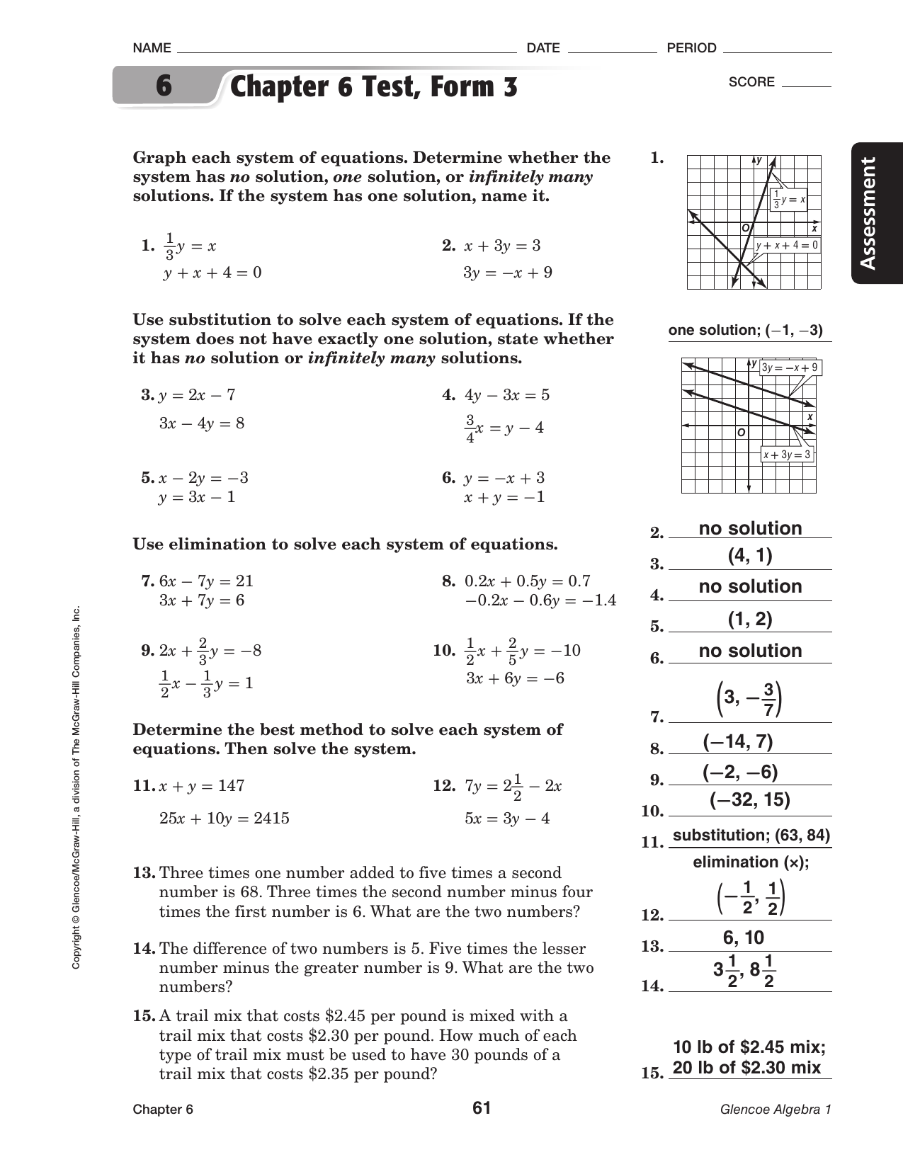 Glencoe Algebra 1 Answer Key Tutordale