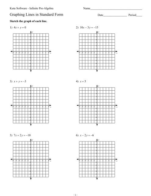 Graphing Lines In Standard Form ks ipa Kuta Software