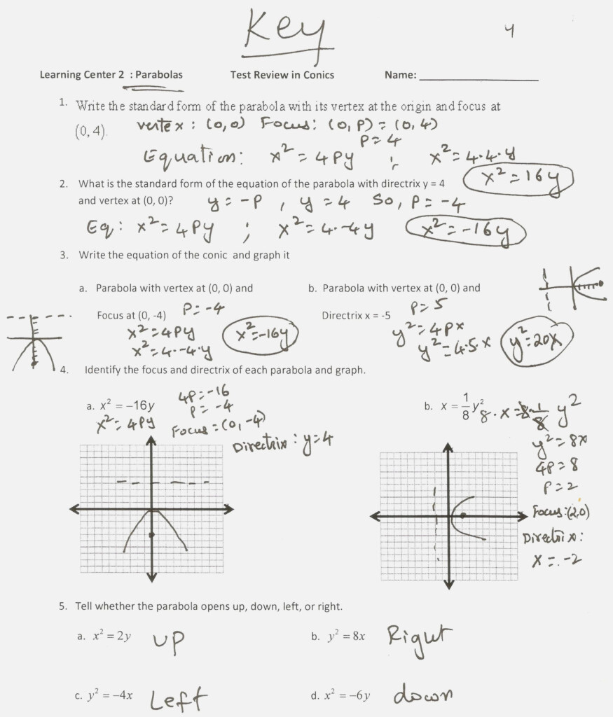 Graphing Parabolas In Vertex Form Worksheet Db excel