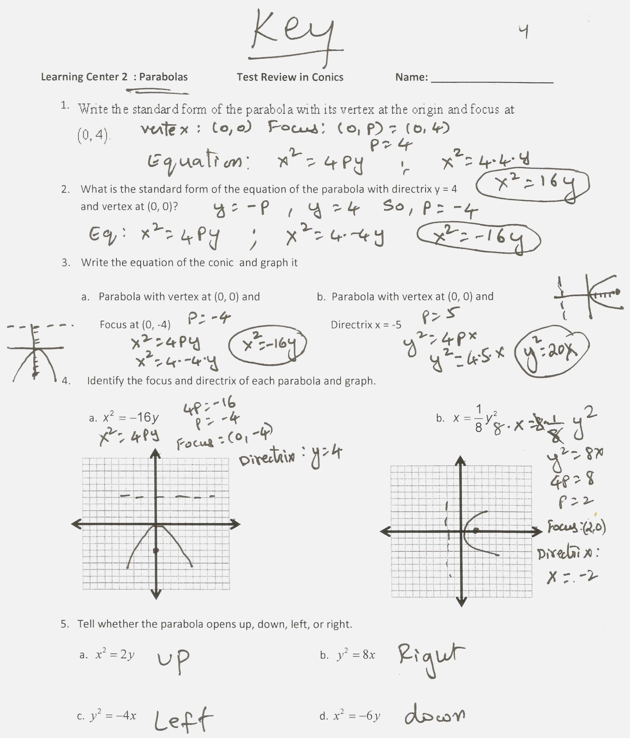 Graphing Parabolas In Vertex Form Worksheet Db excel