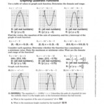 Graphing Quadratic Functions In Standard Form Worksheet Db excel