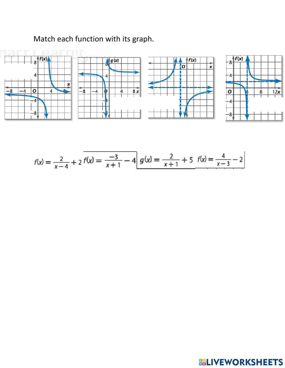 Graphing Reciprocal Function Worksheet