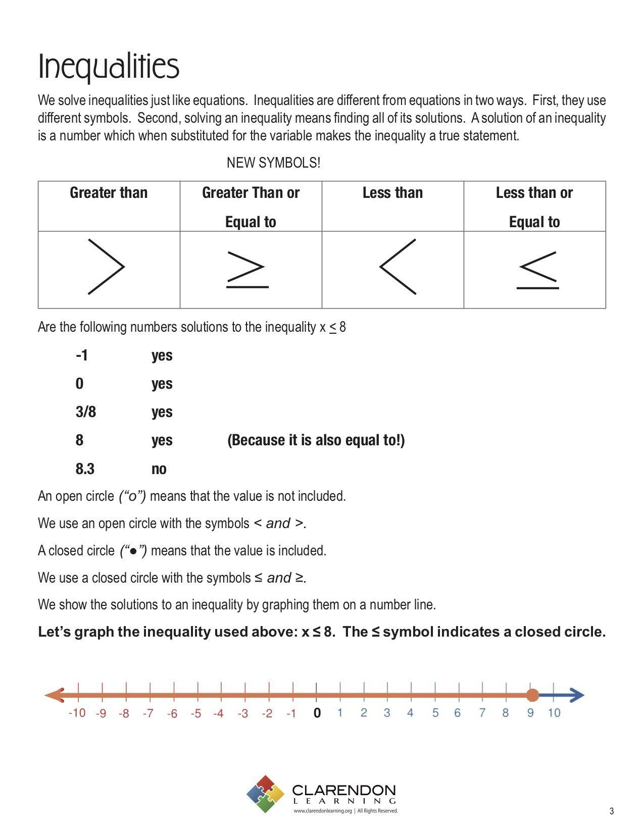 Inequalities Worksheet With Answers 6th Grade Theodore Bailey