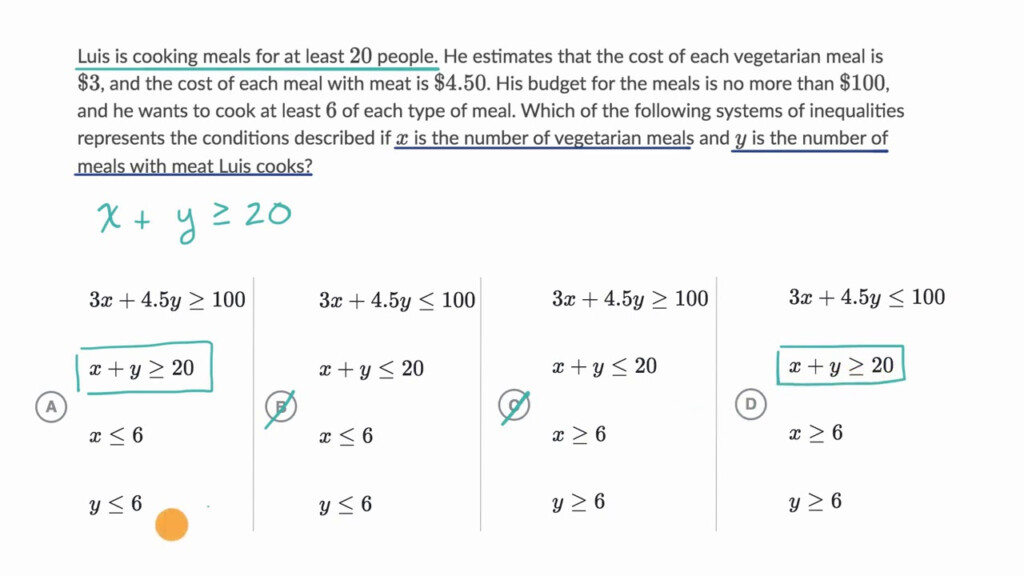 Inequality Word Problems Worksheet