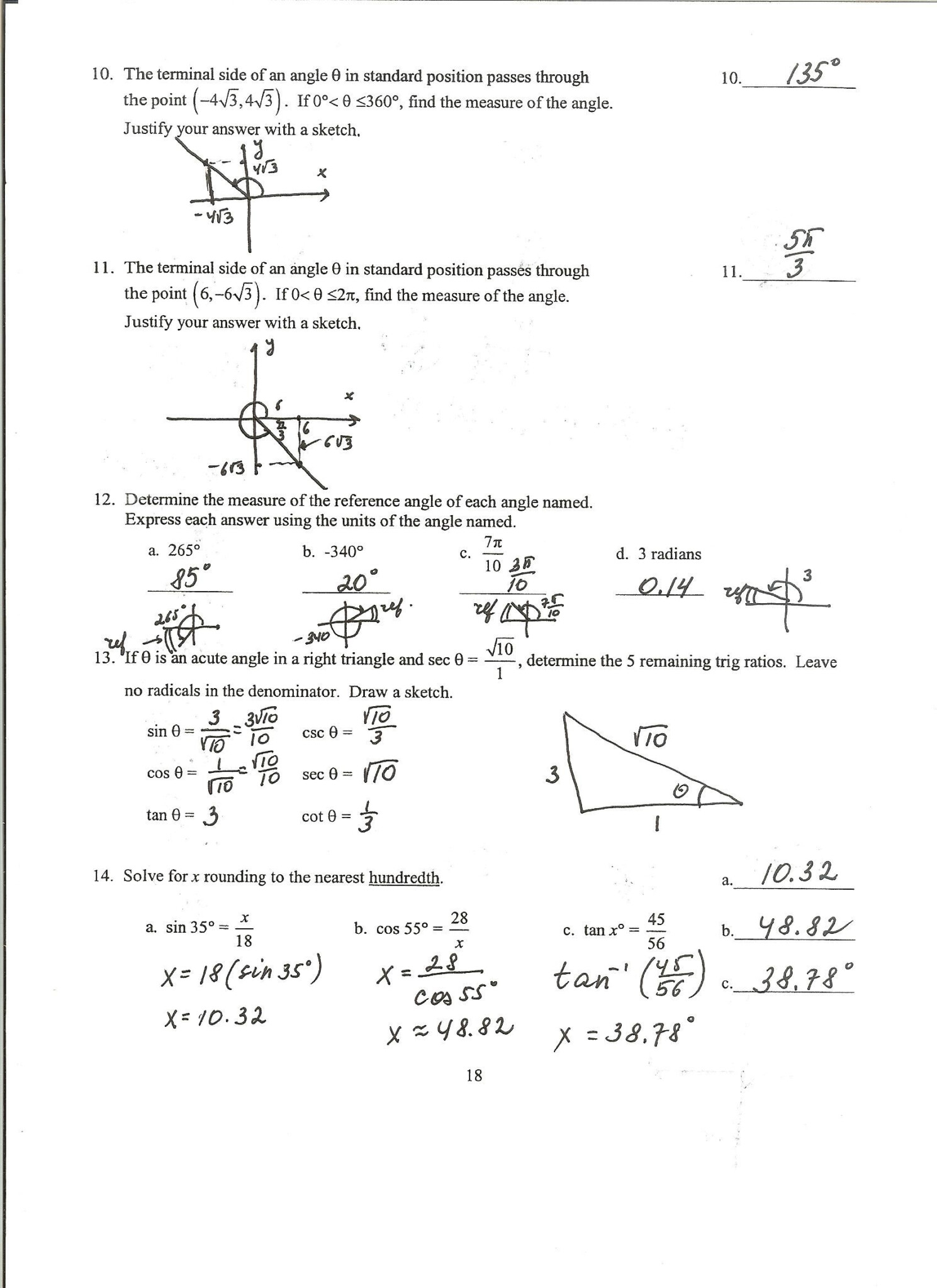 Inverse Trigonometric Ratios Worksheet Answers Worksheet Function 