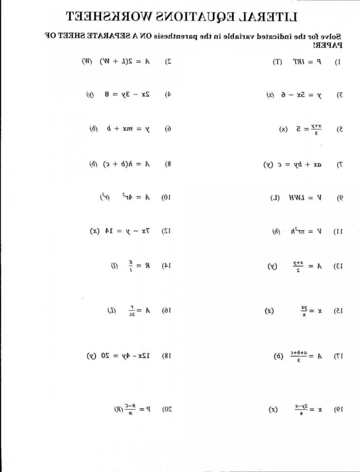 Linear Equation Word Problems Worksheet