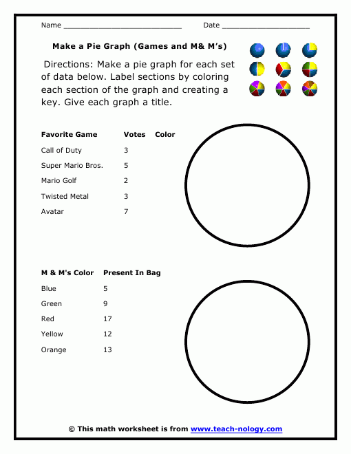 Make A Pie Graph Games And M Ms 