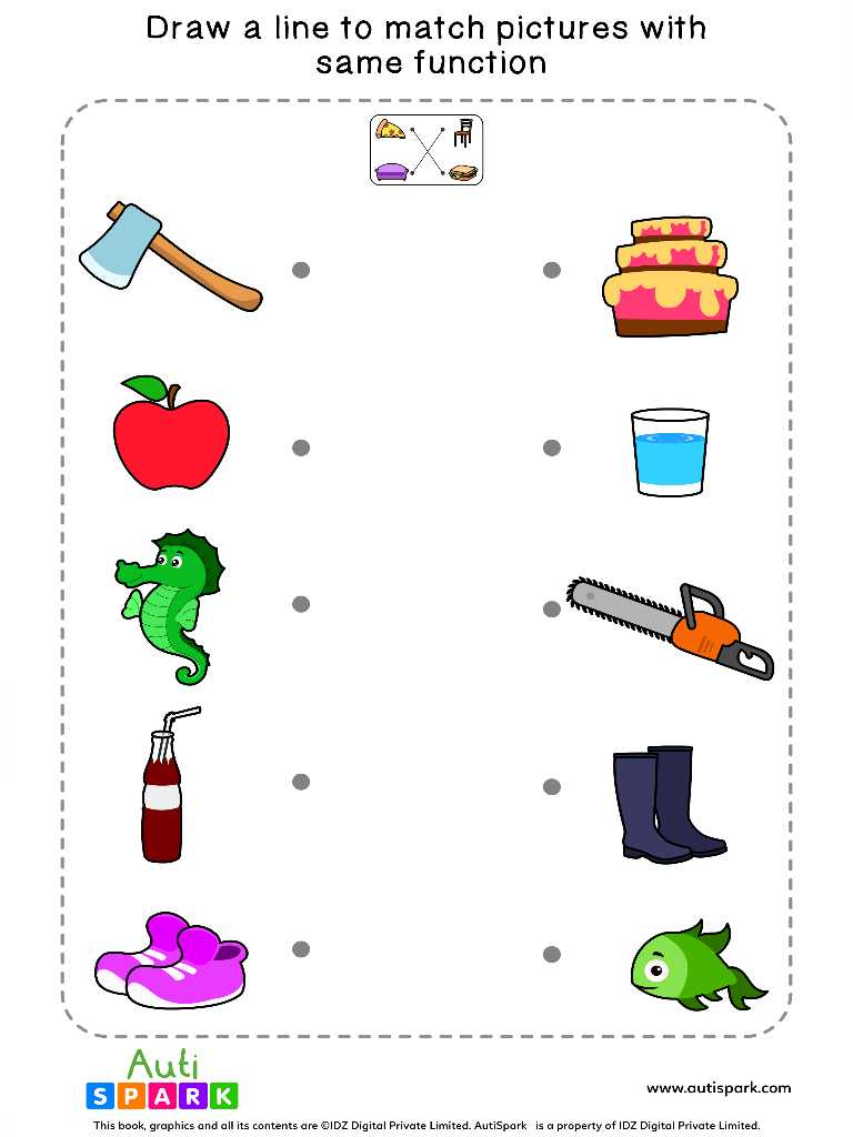 Match Pictures By Function 05 Free Matching Worksheet AutiSpark