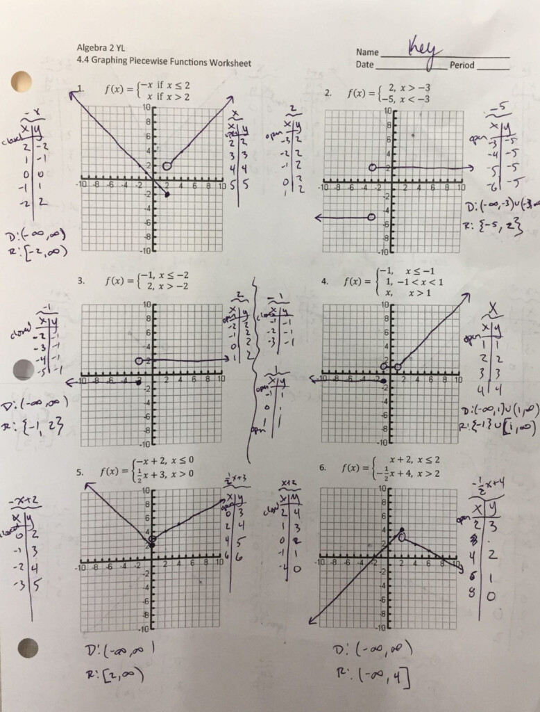 Piecewise Functions Worksheet 2 Db excel