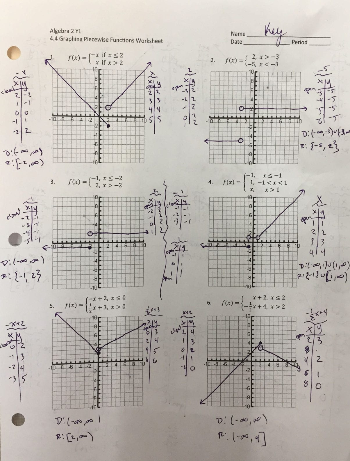 Piecewise Functions Worksheet 2 Db excel