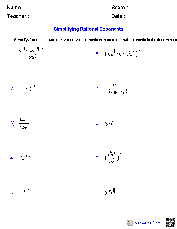 Printables Multiplying And Dividing Exponents Worksheet Tempojs 