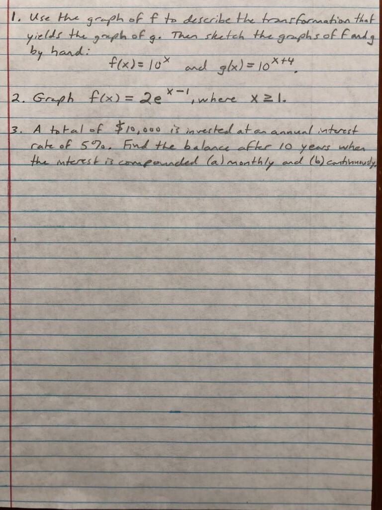 Professor Frank s Math Blog Part 1 Exponential Functions And Their Graphs Practice Problems 