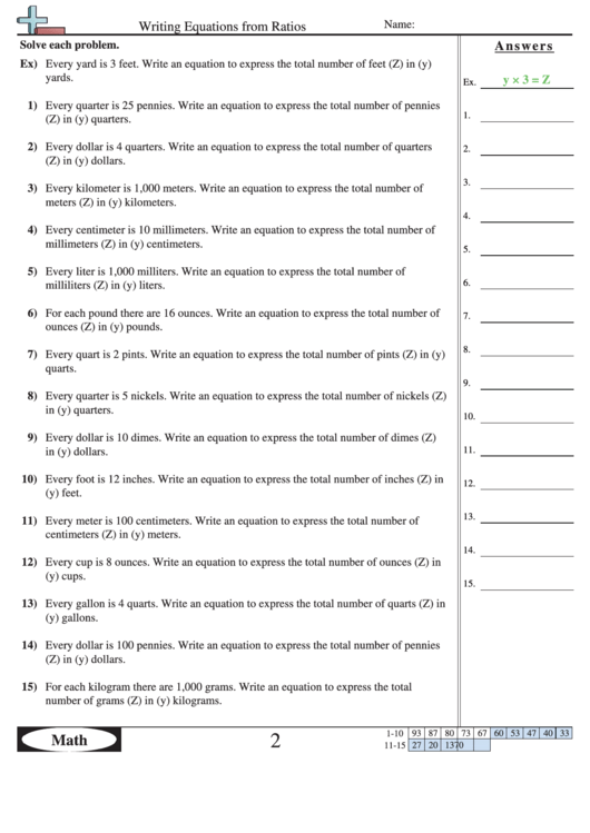 Ratio Worksheets Worksheet Ideas