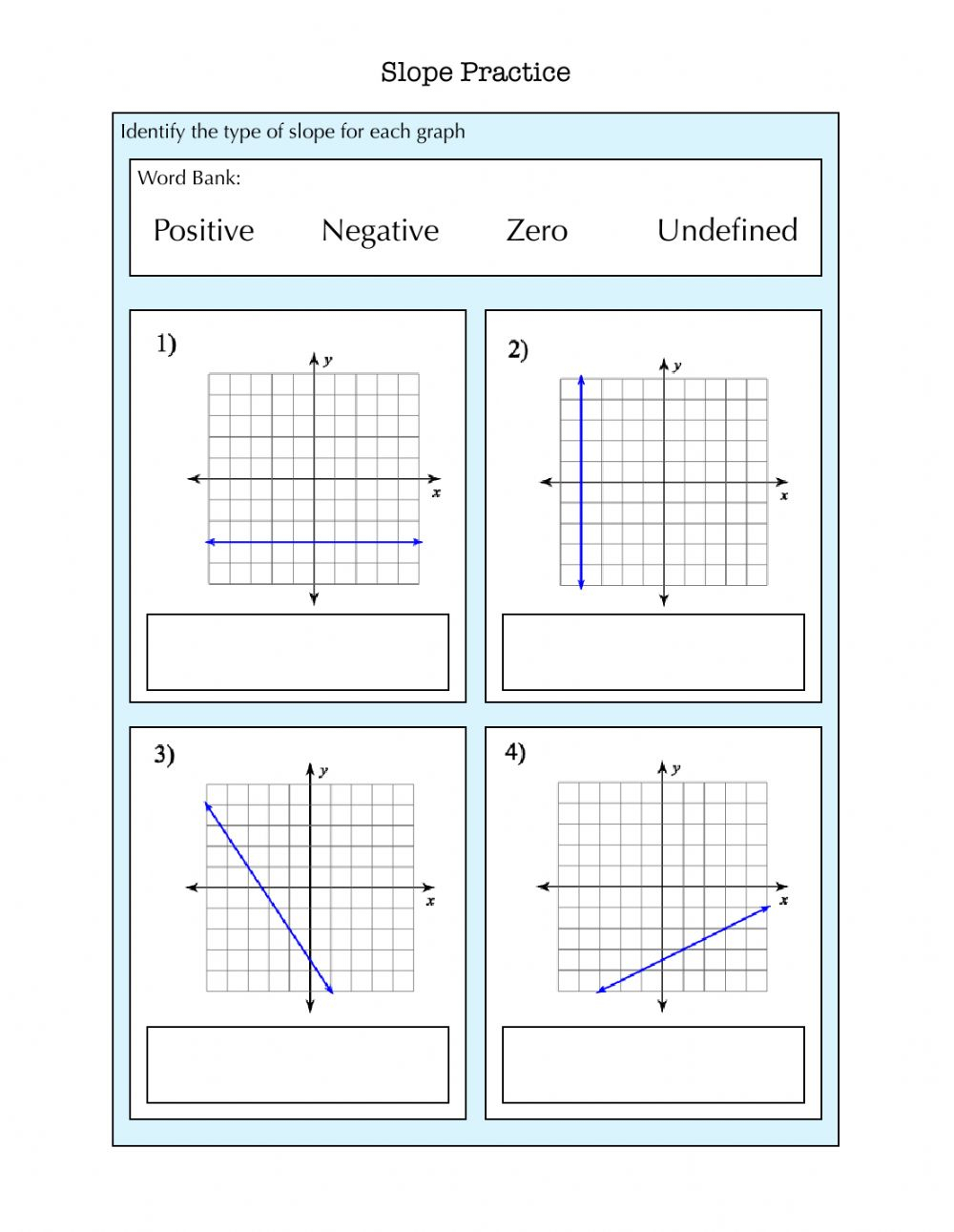 Slope From A Graph Worksheet