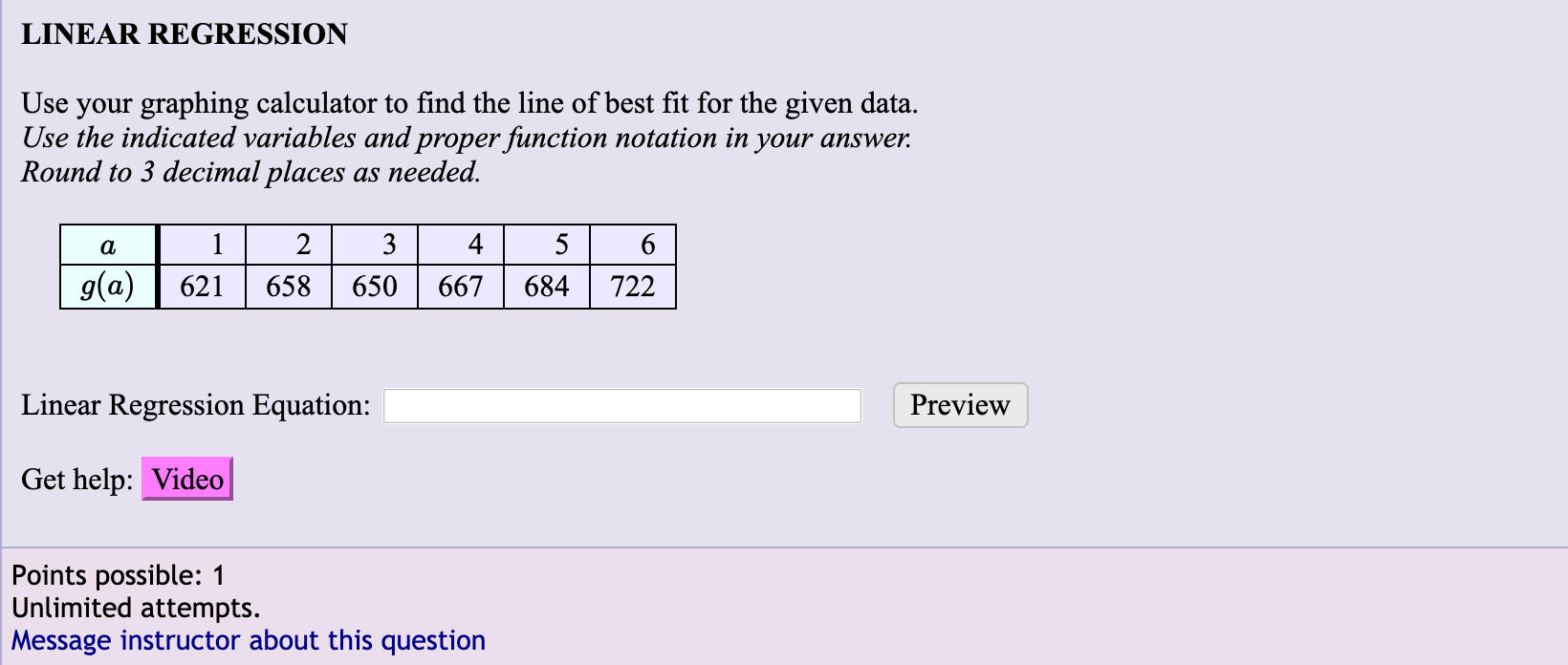 Solved LINEAR REGRESSION Use Your Graphing Calculator To Chegg