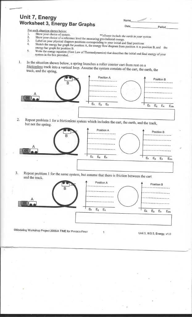 Solved Unit 7 Energy Worksheet 3 Energy Bar Graphs Show Chegg