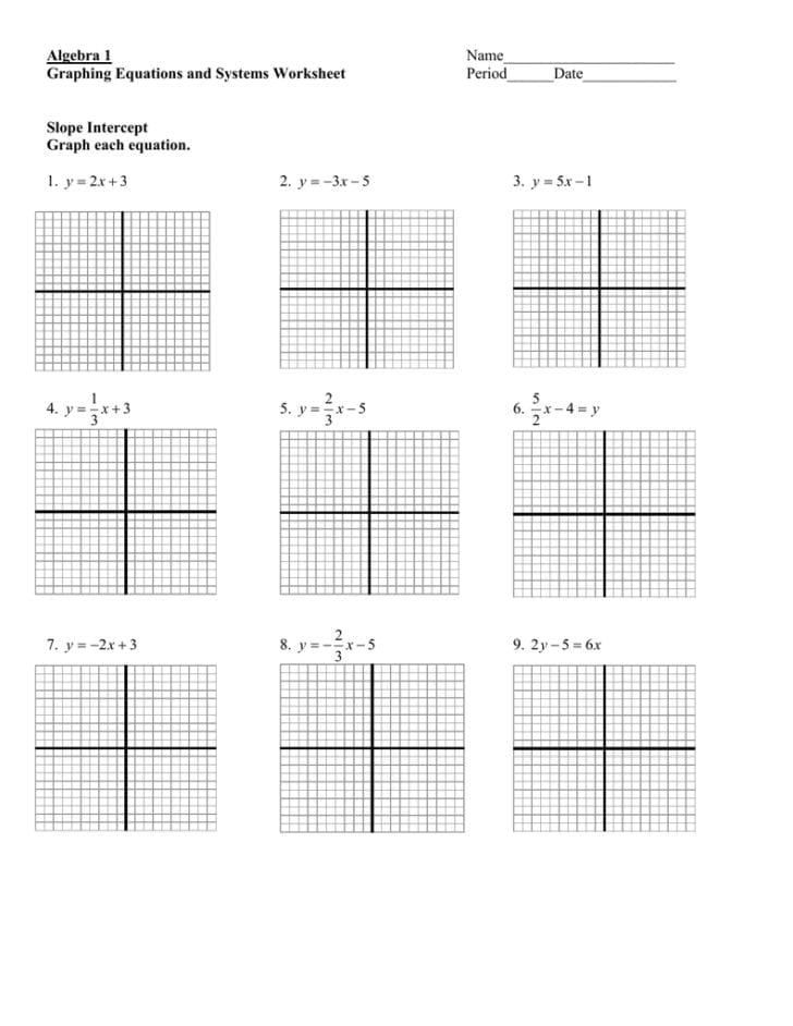 Solving Systems Of Equations By Graphing Worksheets