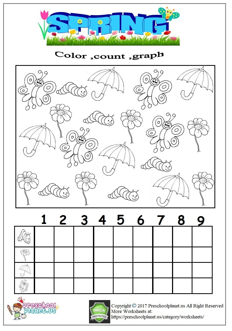 Spring Graph Worksheet For Kids Worksheets For Kids Graphing Math 