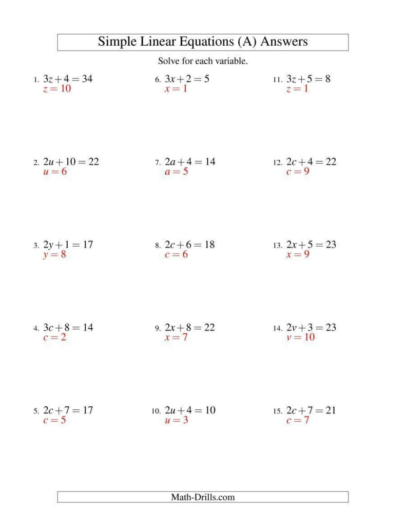 Two Step Equations Worksheet Pdf Education Template