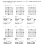 Worksheet Graphing Quadratics From Standard Form Answer Key Fill