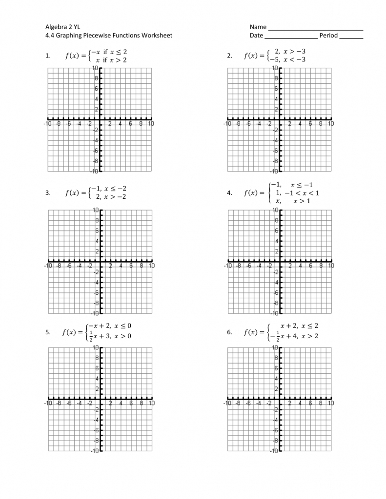 Worksheet Piecewise Functions Algebra 2 Answers Db excel